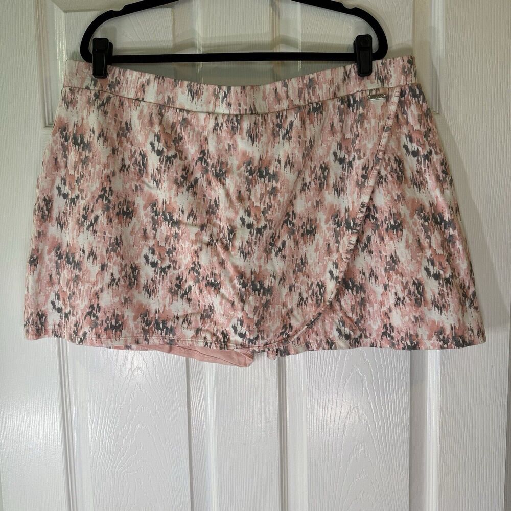 Jones New York Signature Pink Abstract Skort XXL Cotton Blend Golf Activewear